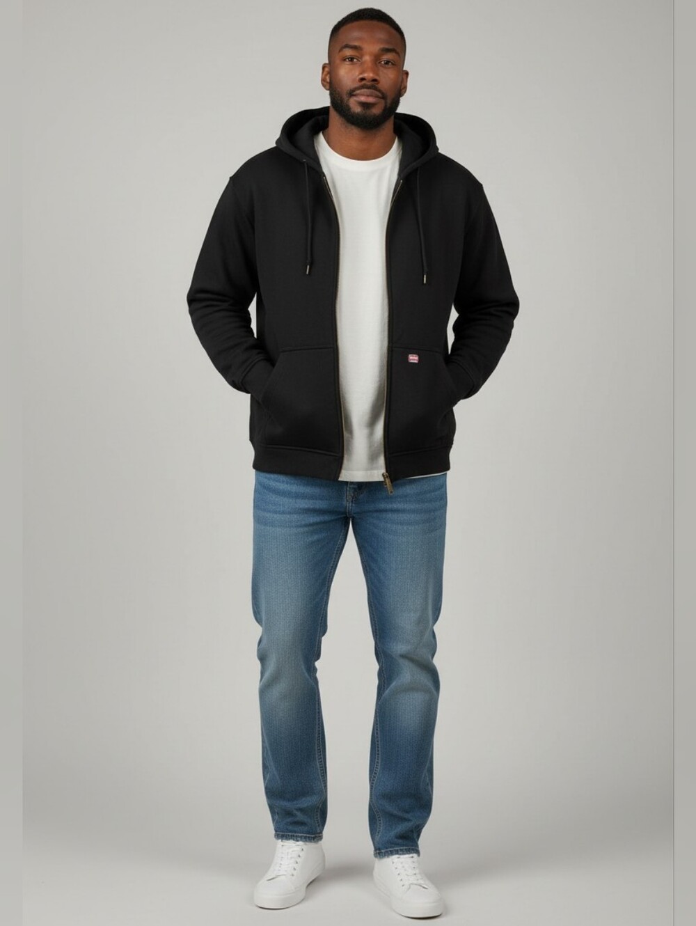 Wrangler Workwear 2XL Sherpa Lined Full Zip Hoodie Black Water Repellent